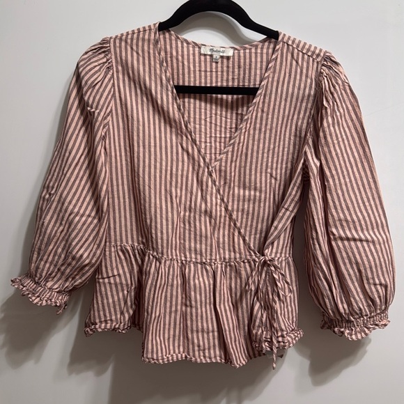 Madewell Sweet Tulip Puff-Sleeve Wrap Top - Picture 2 of 5